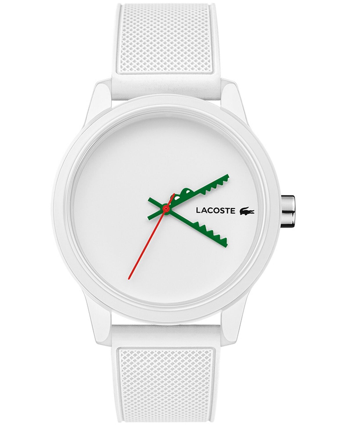 

Мужские часы L.12.12 швейцарский белый силиконовый ремешок 42 мм Lacoste
