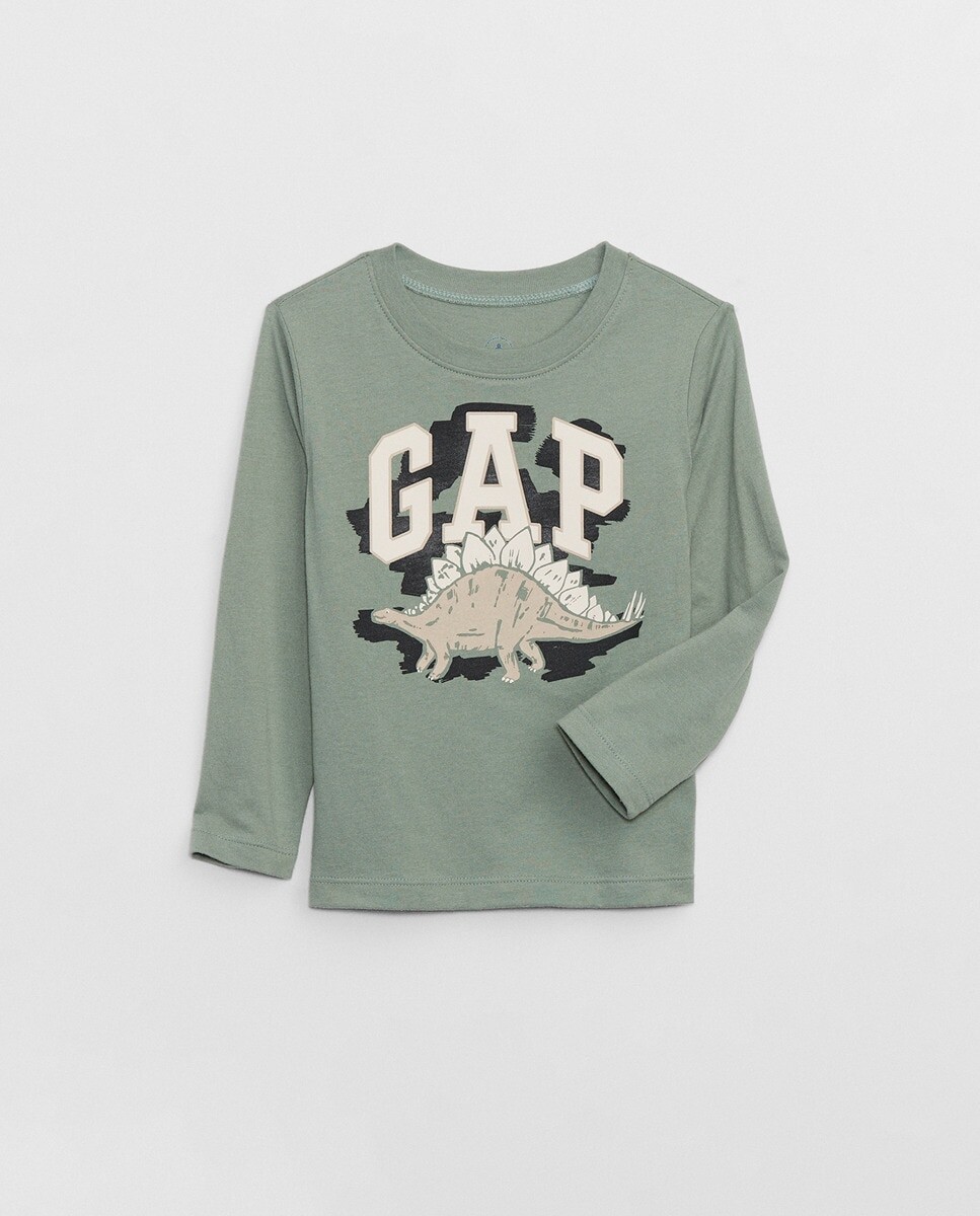 

Футболка для мальчика с круглым вырезом и длинными рукавами Gap, серый