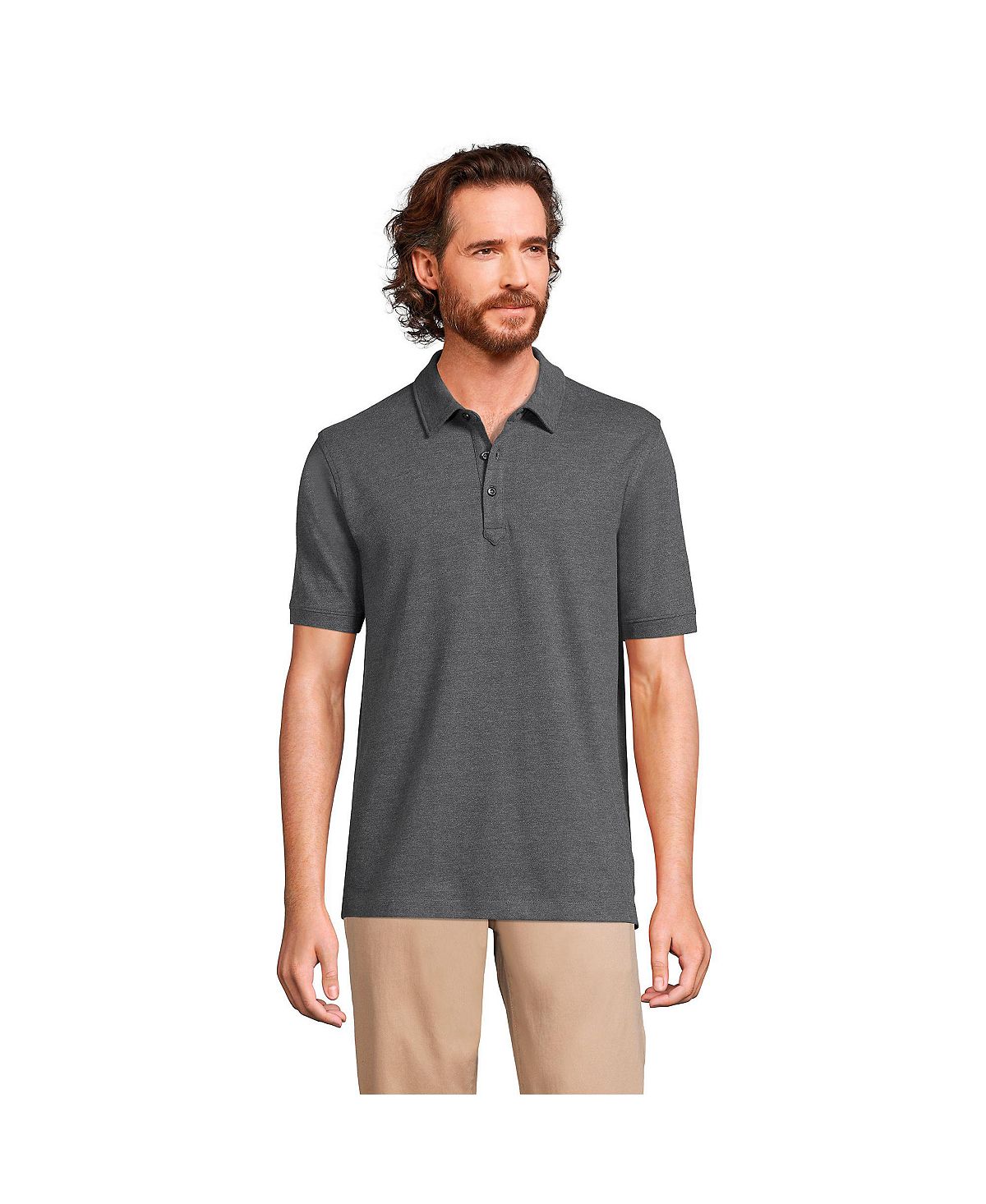 Мужская сетчатая рубашка-поло с короткими рукавами CoolMax Lands' End