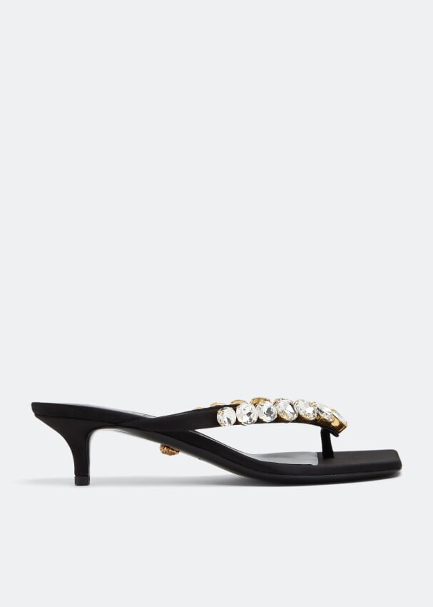 

Сандалии Versace Crystal Thong, черный