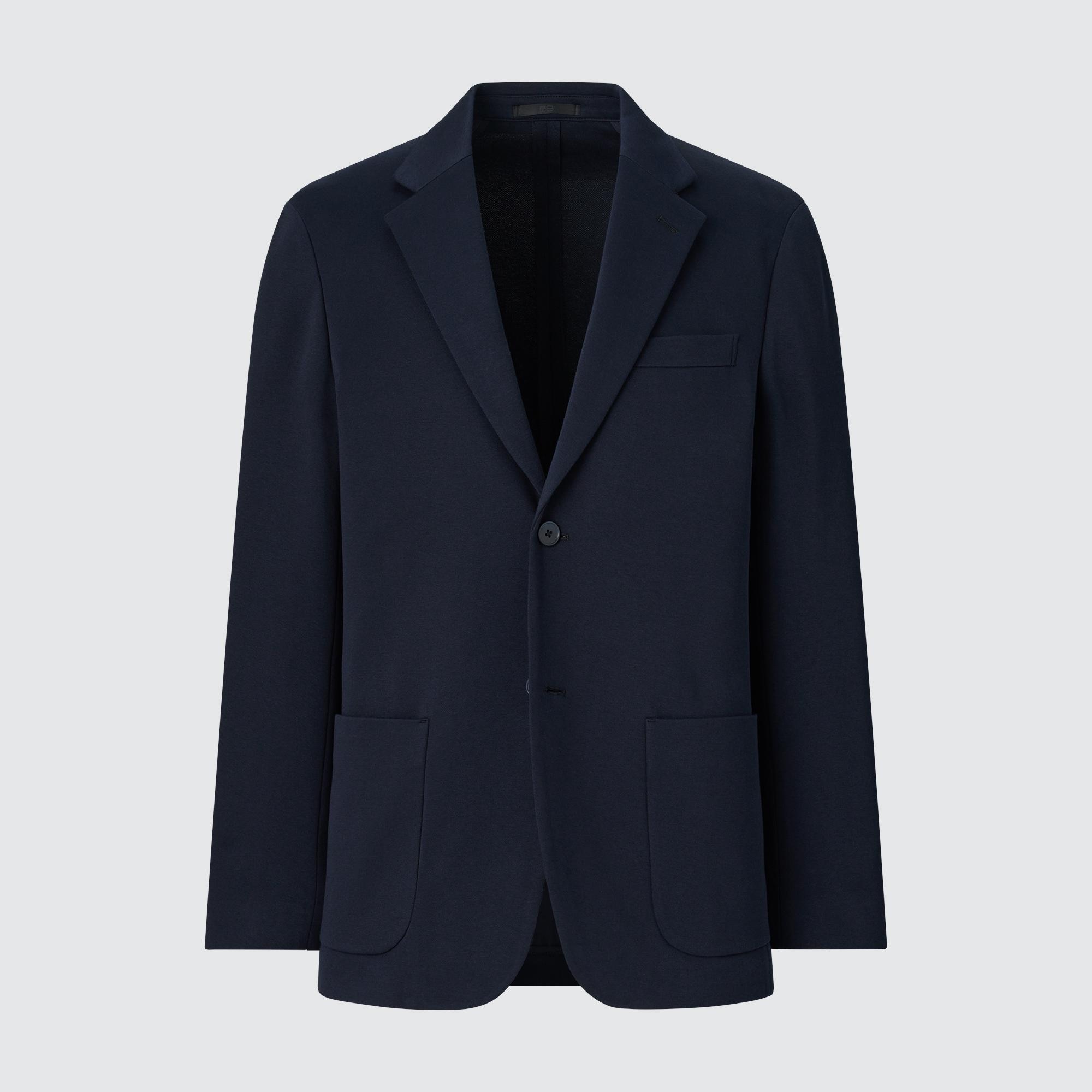 Куртка UNIQLO Comfort 2B из хлопка, темно-синий куртка uniqlo comfort 2b с нагрудным карманом темно синий