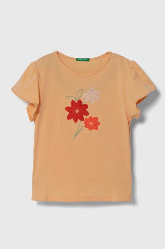 

Хлопковая футболка для детей United Colors of Benetton, оранжевый