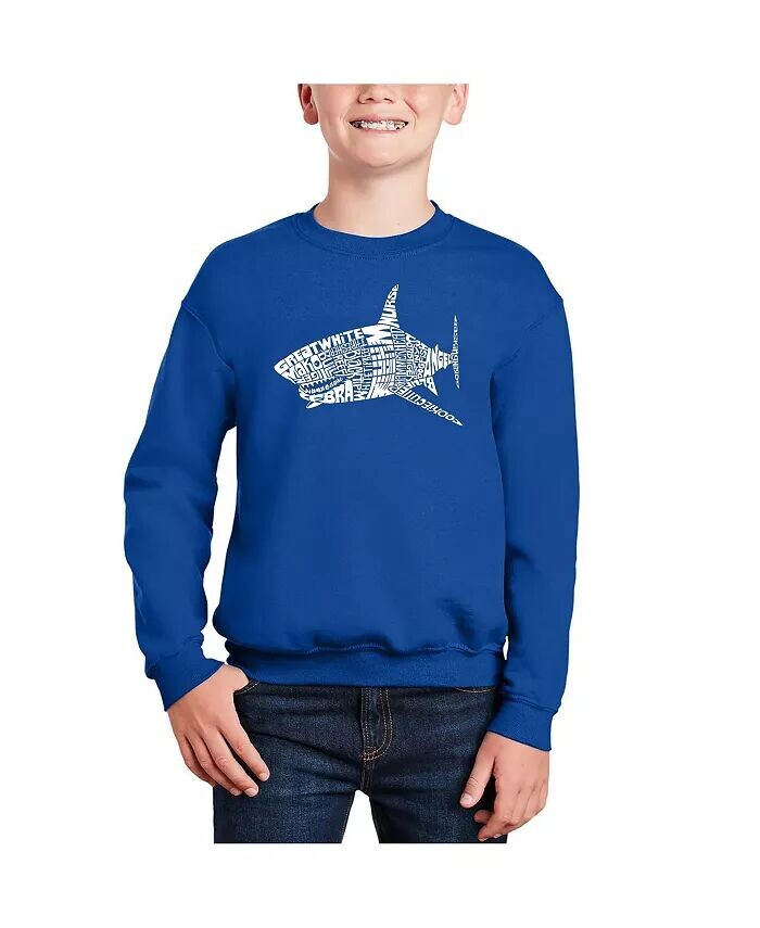 

Species Of Shark — толстовка с круглым вырезом Big Boy's Word Art La Pop Art, красный