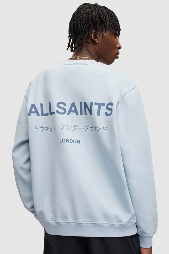 

Хлопковый топ с длинными рукавами AllSaints, синий