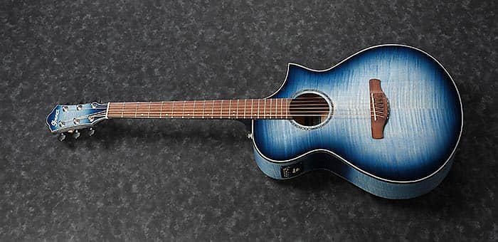 Акустическая гитара Ibanez AEWC400-IBB - Indigo Blue Burst High Gloss