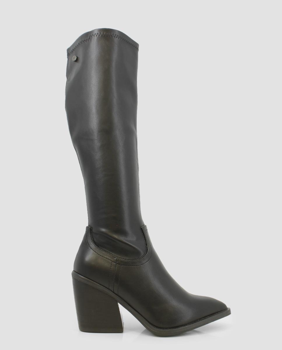 Женские высокие сапоги с острым носком Blogger, черный сапоги zara leather block heel knee high чёрный