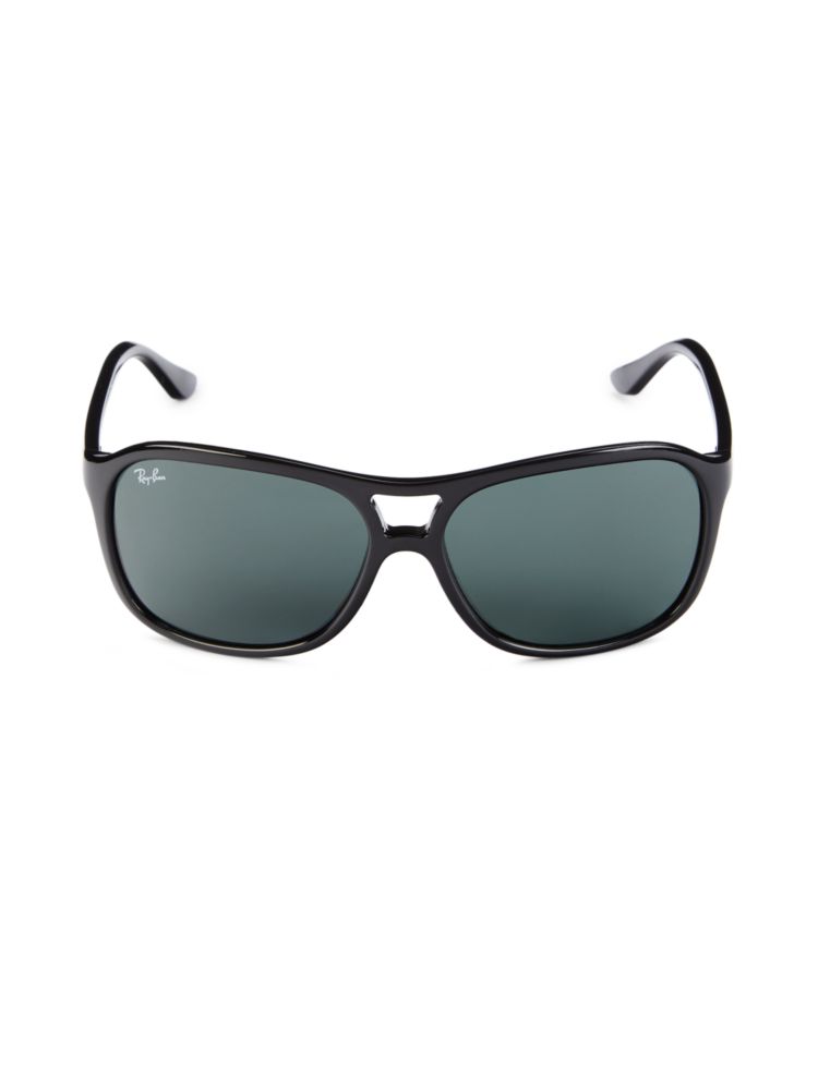 Овальные солнцезащитные очки 60MM Ray-Ban, черный овальные солнцезащитные очки 60mm web фиолетовый