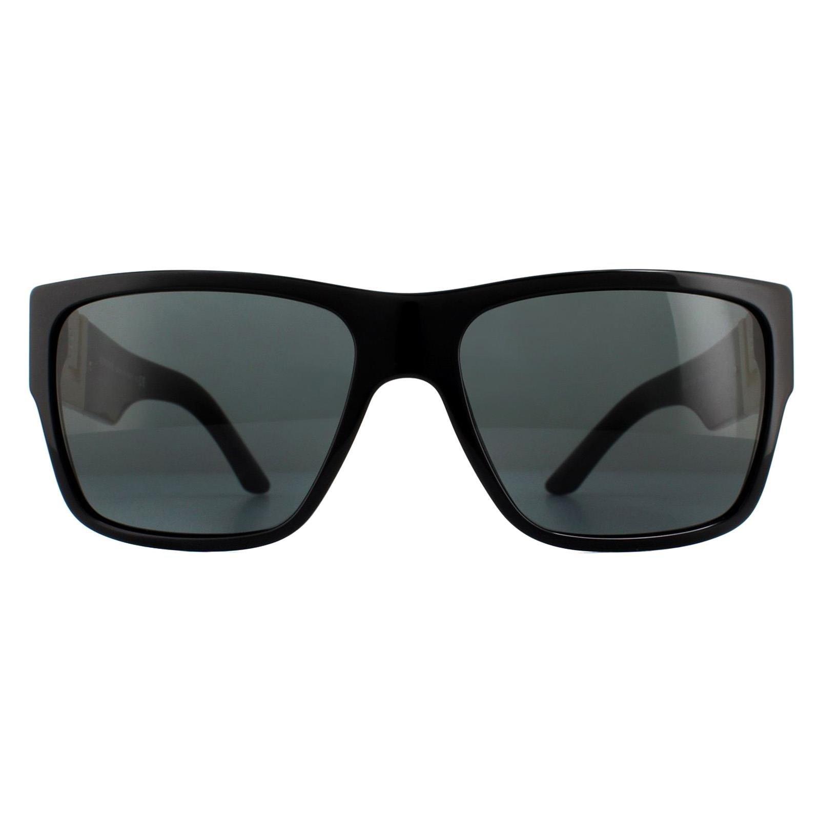 Квадратные черные серые солнцезащитные очки Versace, черный