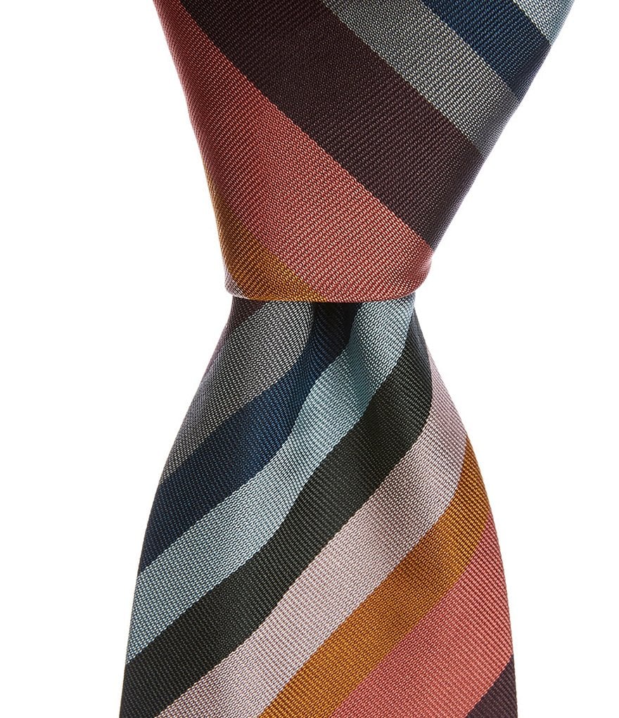 Paul Smith Artist Stripe 3.14Тканый шелковый галстук, оранжевый