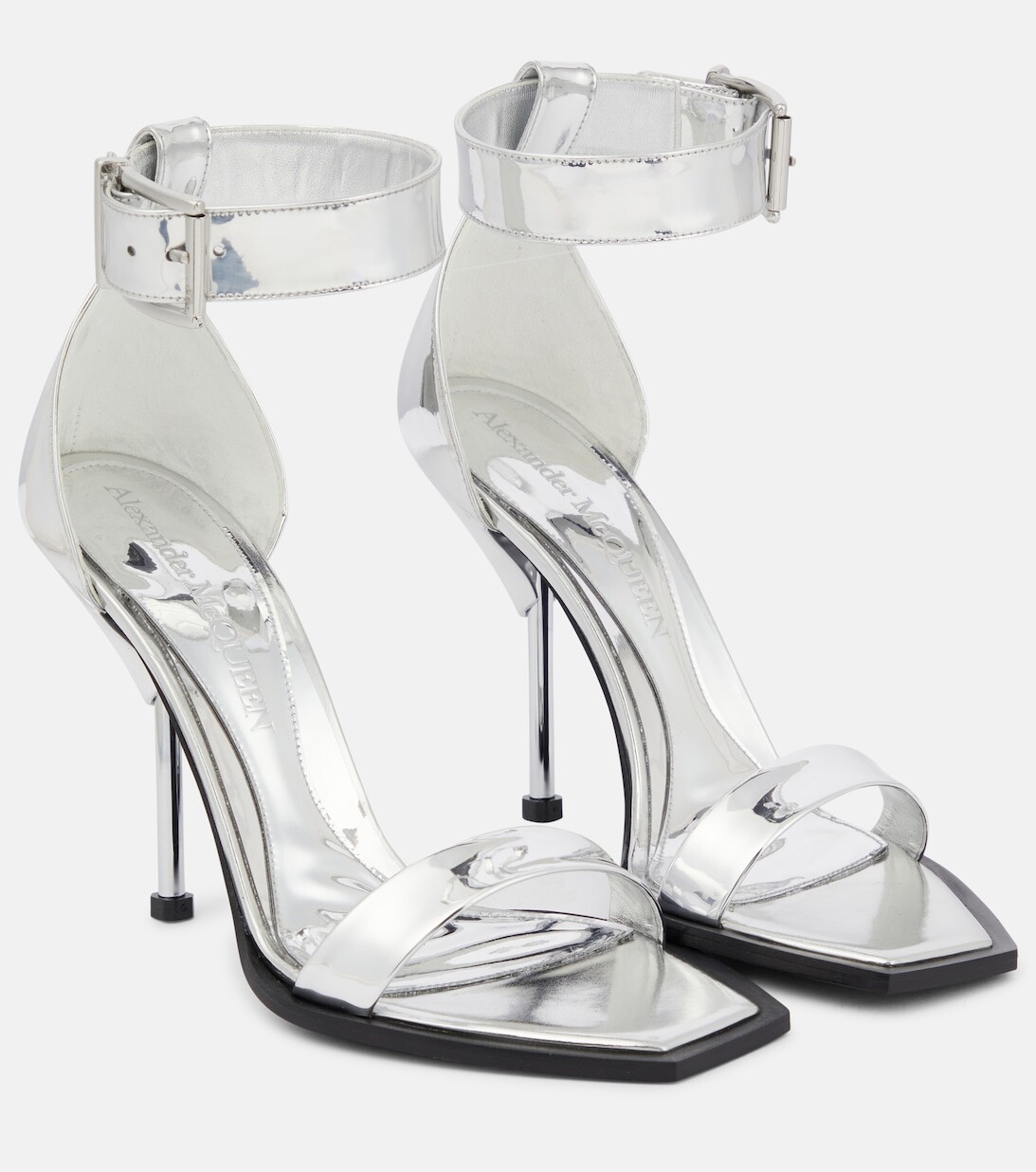 

Сандалии из металлизированной кожи Alexander McQueen, металлик