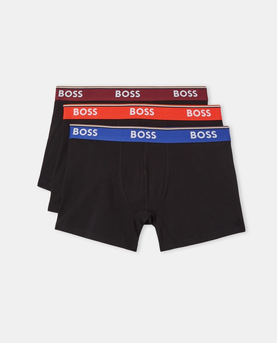 

Комплект из трех мужских хлопковых боксеров Boss, черный