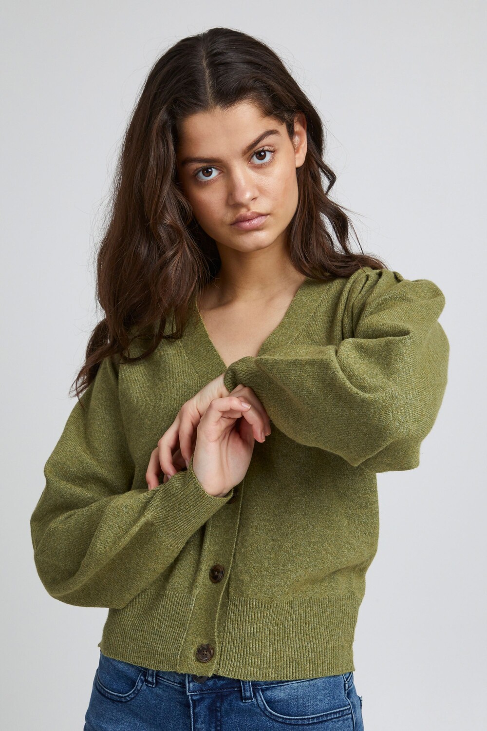 

Кардиган ICHI Strickjacke IHALPA CA8 20115734, зеленый