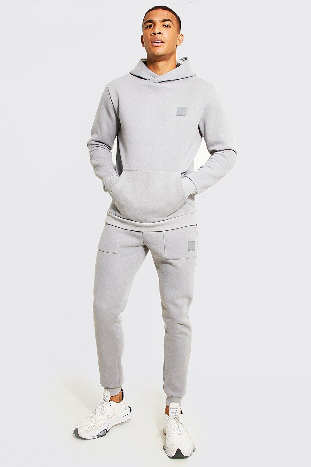 

Спортивный костюм man active gym с капюшоном Boohoo, серый