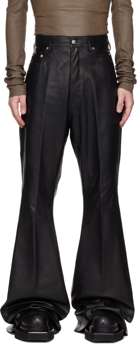 

Черные кожаные брюки болан Rick Owens, Черный