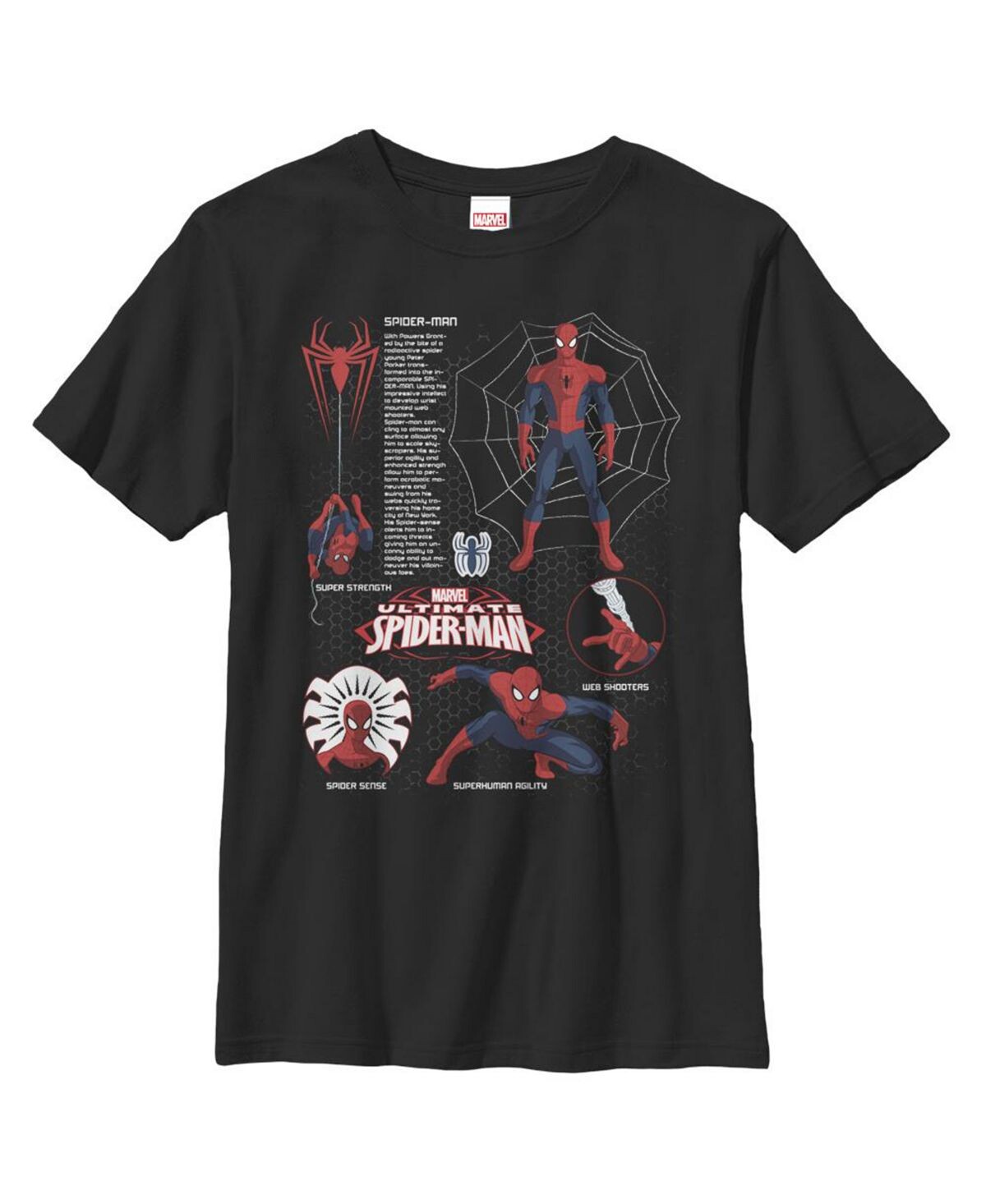 

Детская футболка Ultimate Spider-Man со схематичным изображением для мальчика Marvel