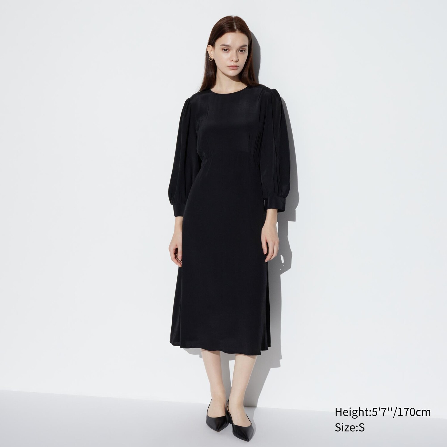 

Платье с рукавами 3/4 UNIQLO, черный