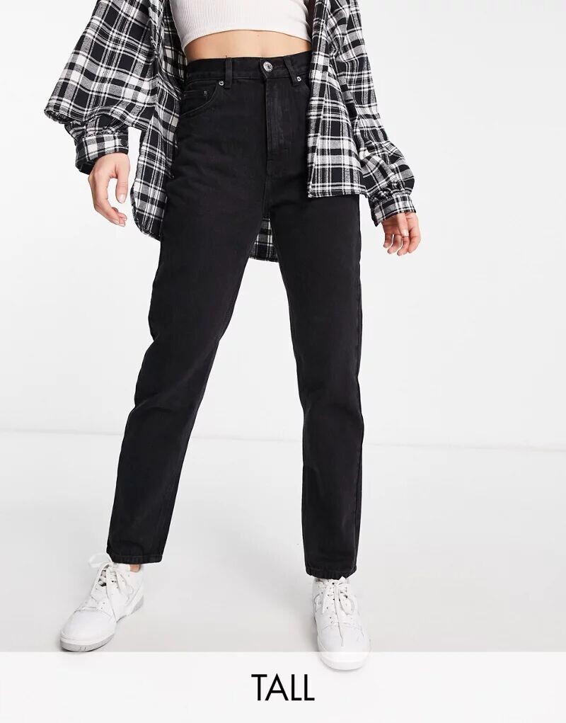 

Черные джинсы с завышенной талией Pull&Bear