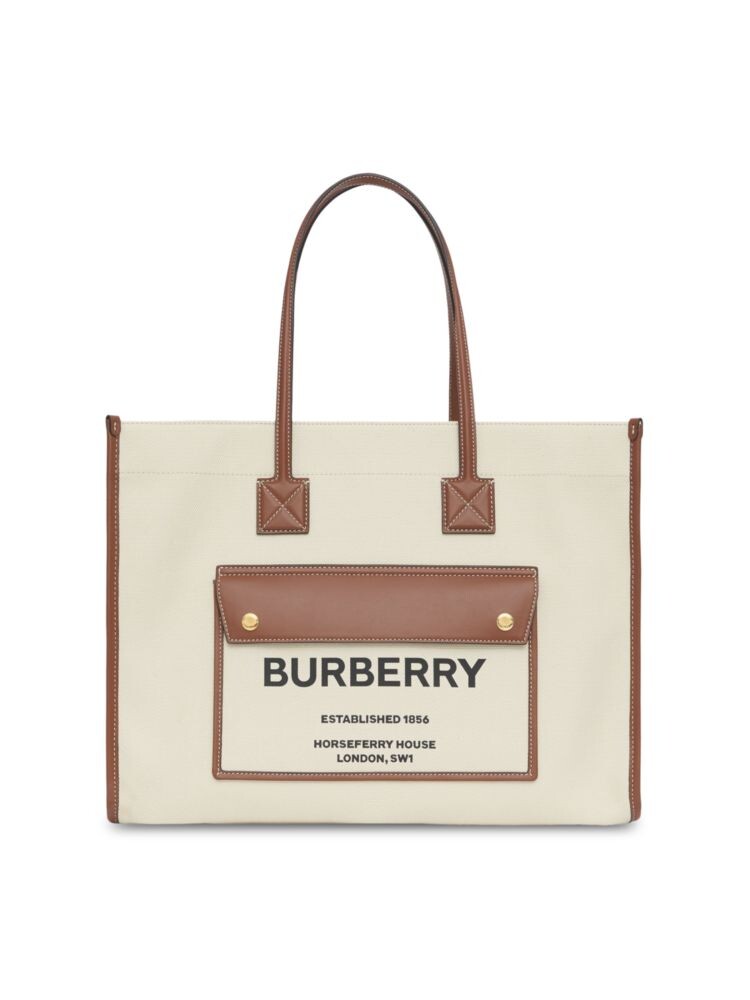 

Сумка-тоут среднего размера из парусины Horseferry Burberry, цвет Tan