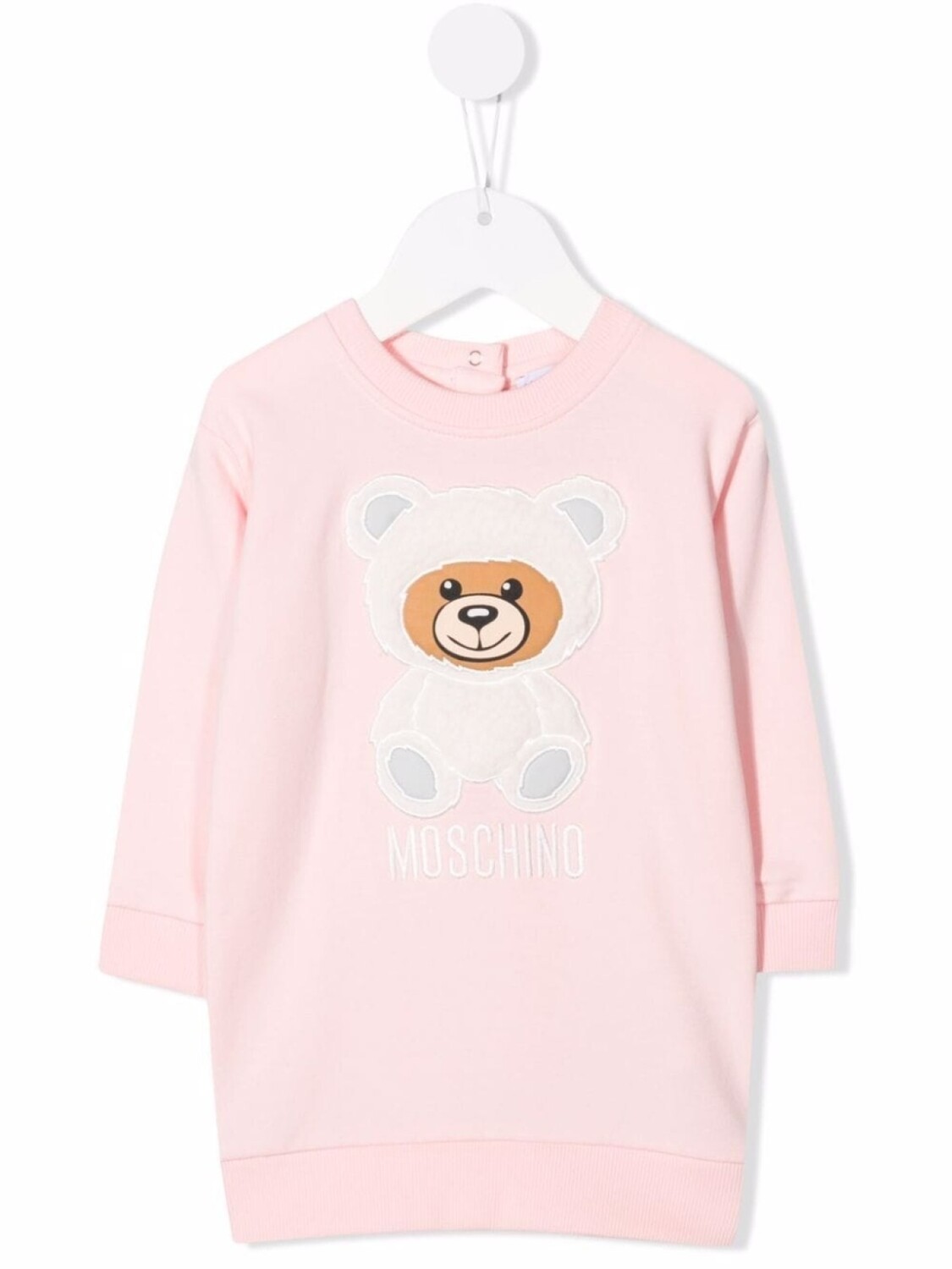 

Moschino Kids платье из джерси с вышивкой Teddy Bear, розовый