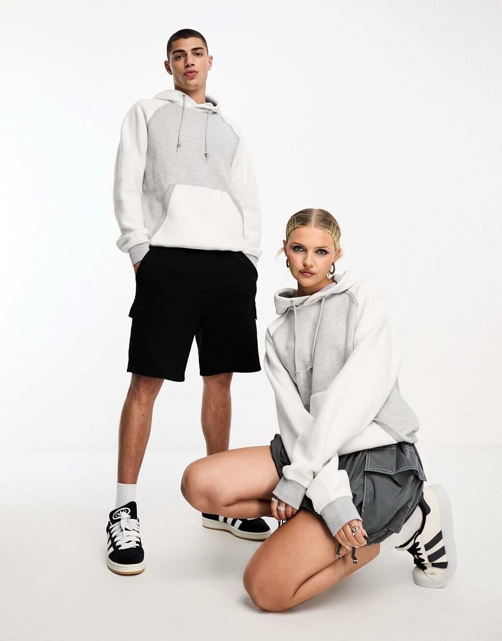 

Серый меланжевый худи adidas Originals Essentials+ с небольшим логотипом