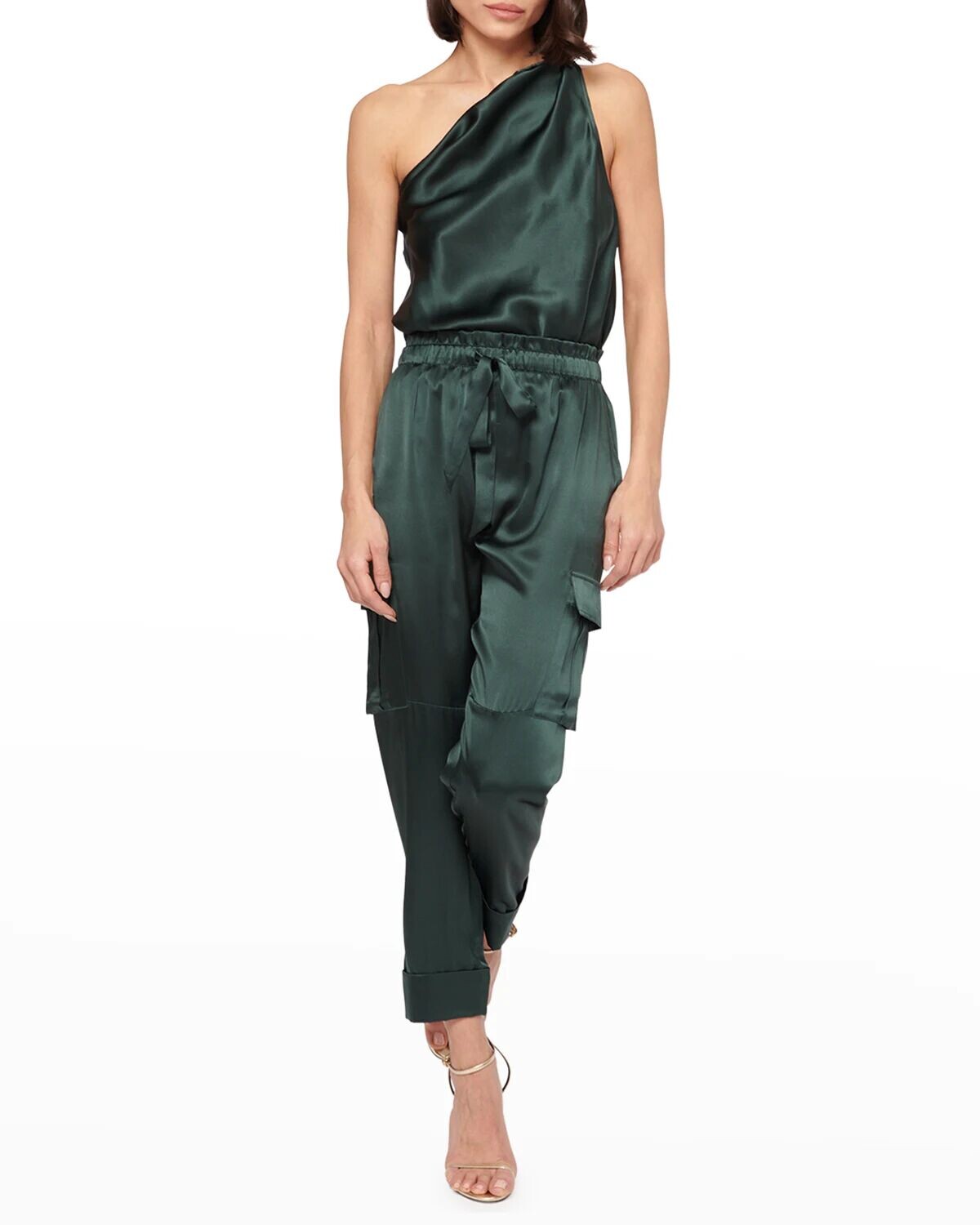 

Асимметричное боди Darby Charmeuse Cami NYC, черный