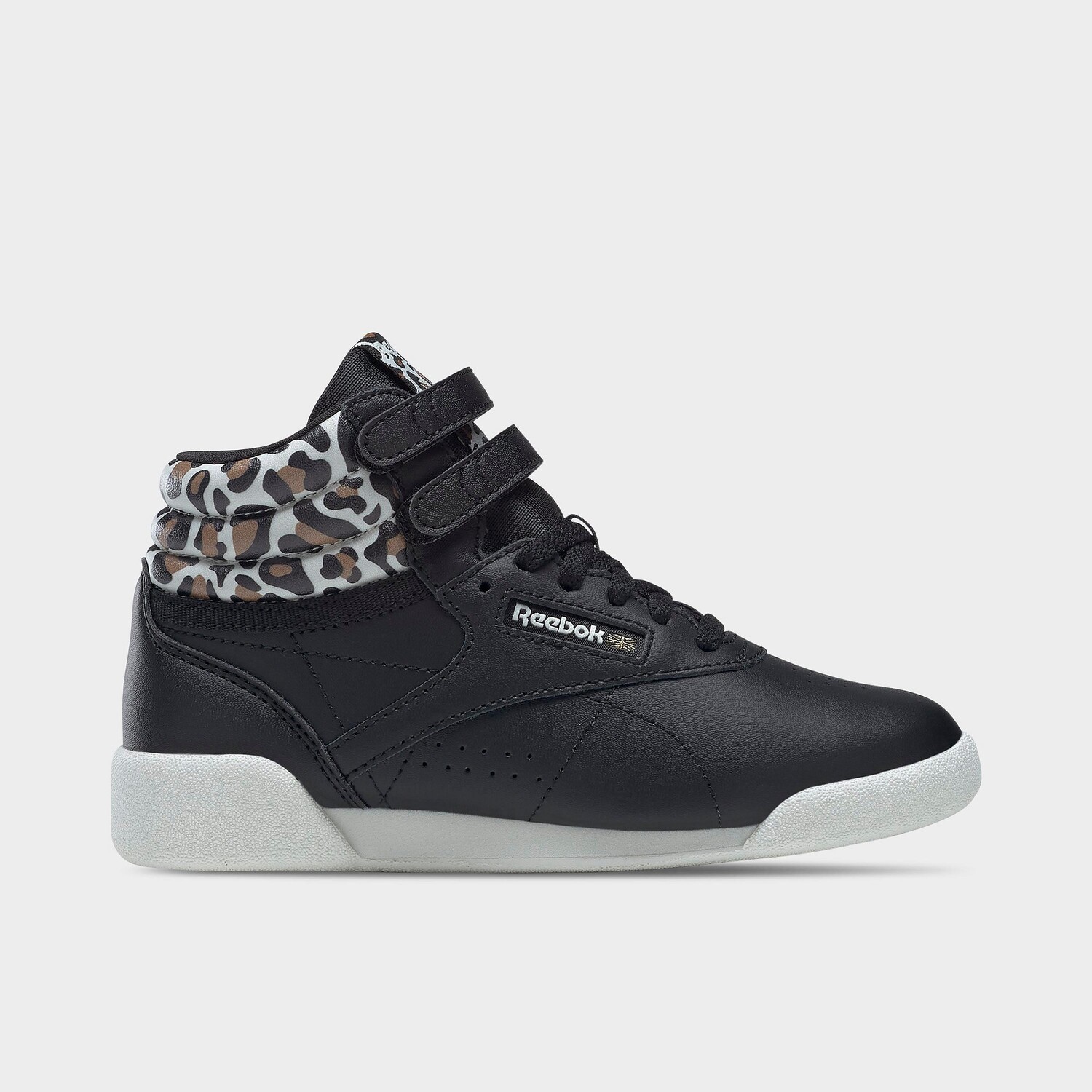 

Повседневная обувь Reebok для маленьких детей Freestyle Hi с леопардовым принтом для девочек, черный