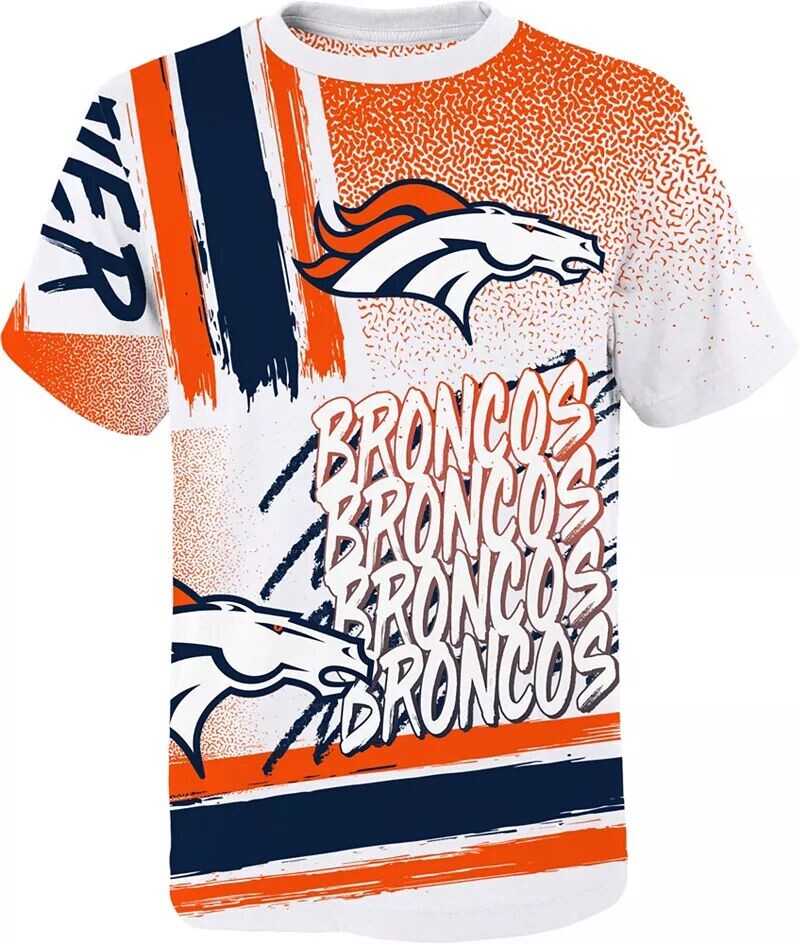 

Nfl Team Apparel Молодежная белая футболка Denver Broncos Game Time