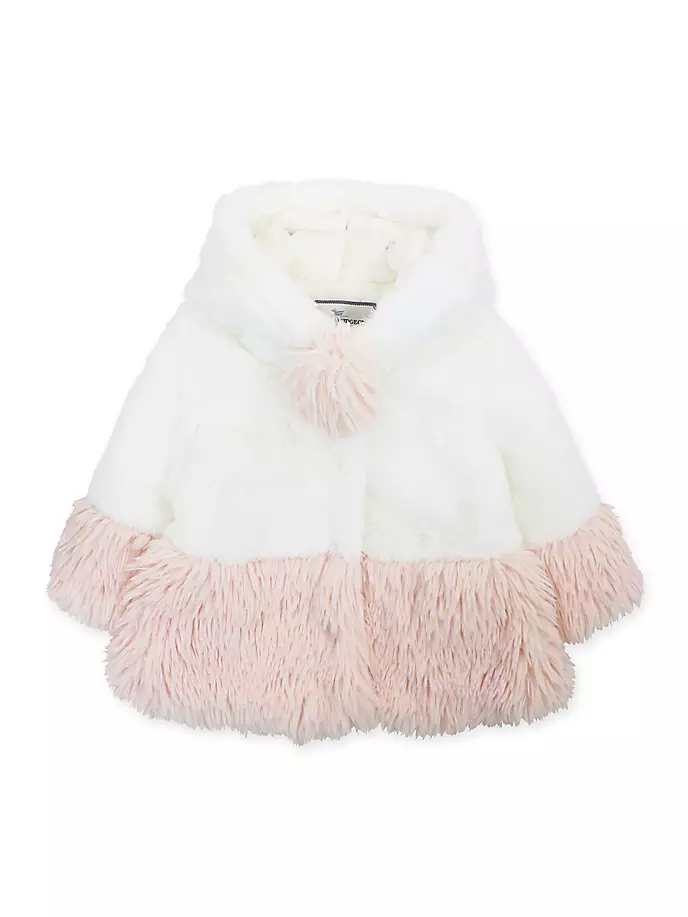 Контрастное пальто из искусственного меха для маленьких девочек и маленьких девочек Widgeon, цвет strawberry milk