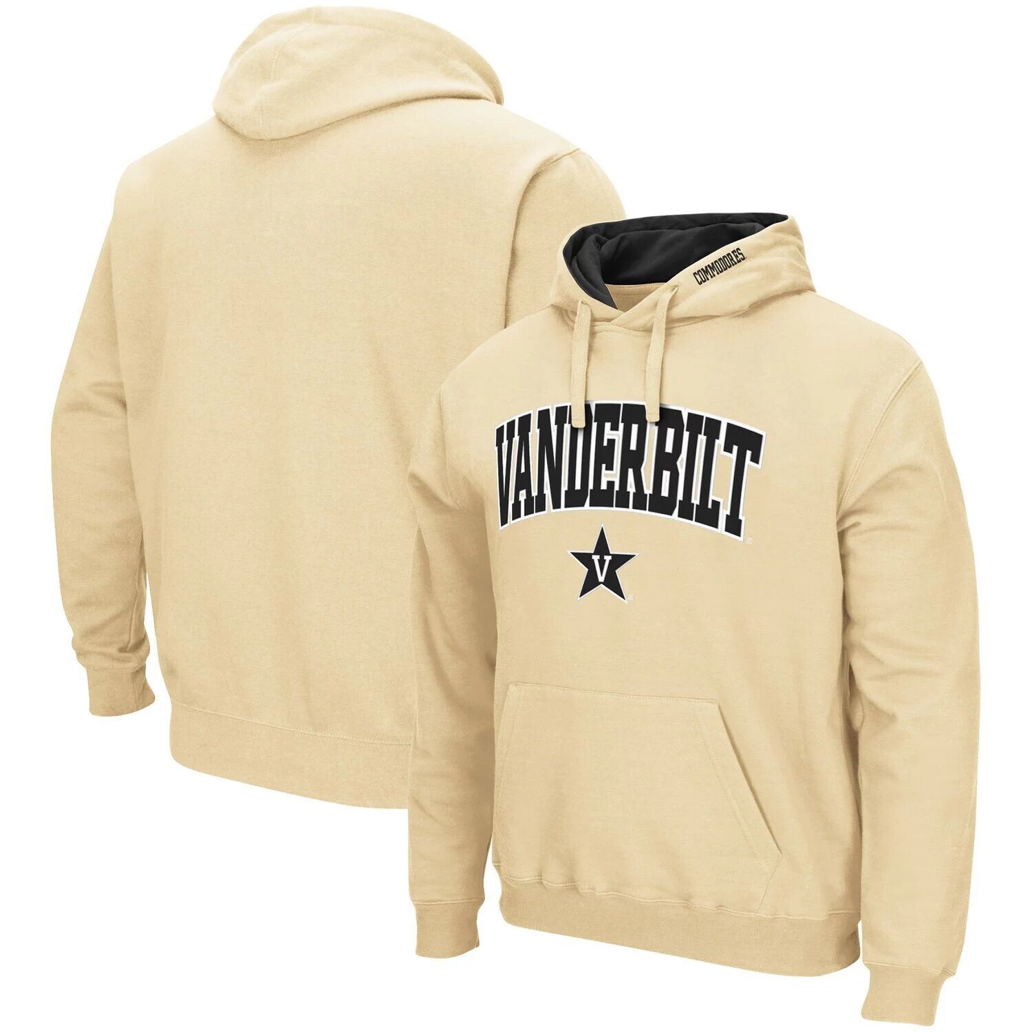 

Мужской пуловер с капюшоном и логотипом Vanderbilt Commodores золотого цвета Colosseum, Желтый