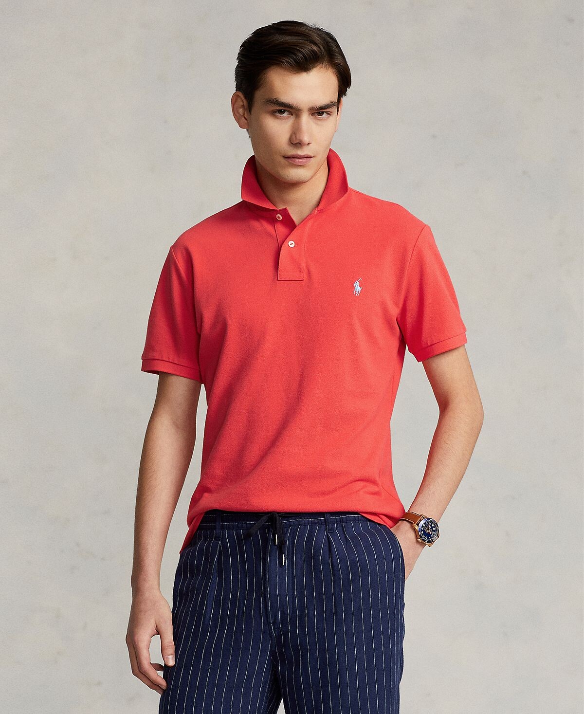 

Мужская рубашка-поло классического кроя в сетку Polo Ralph Lauren
