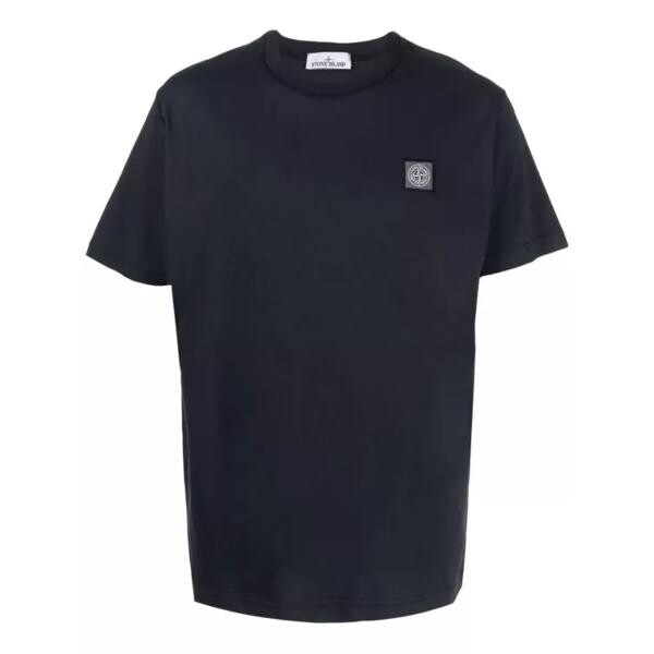 

Футболка compass-patch navy blue cotton t-shirt Stone Island, черный