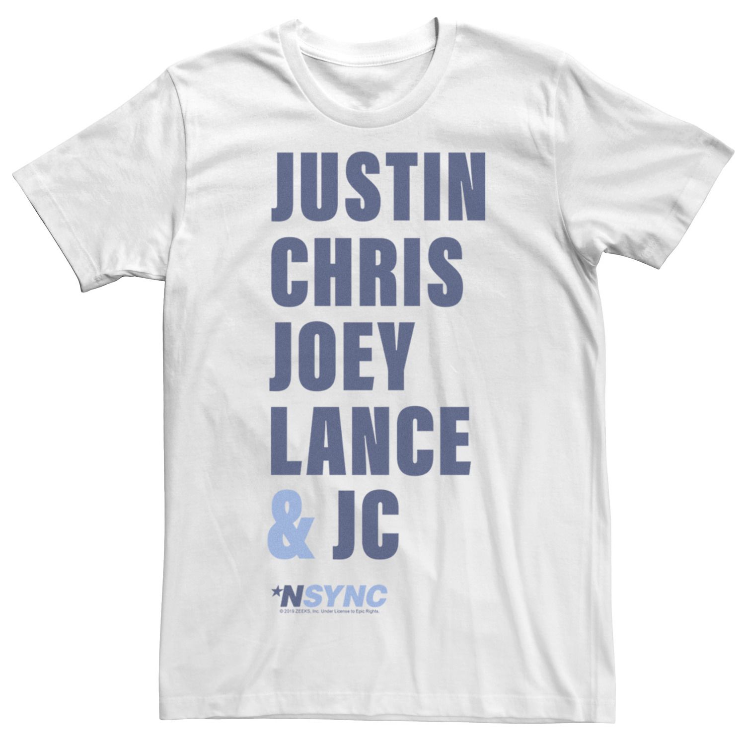 Мужская футболка NSYNC Name Stack Licensed Character цена и фото