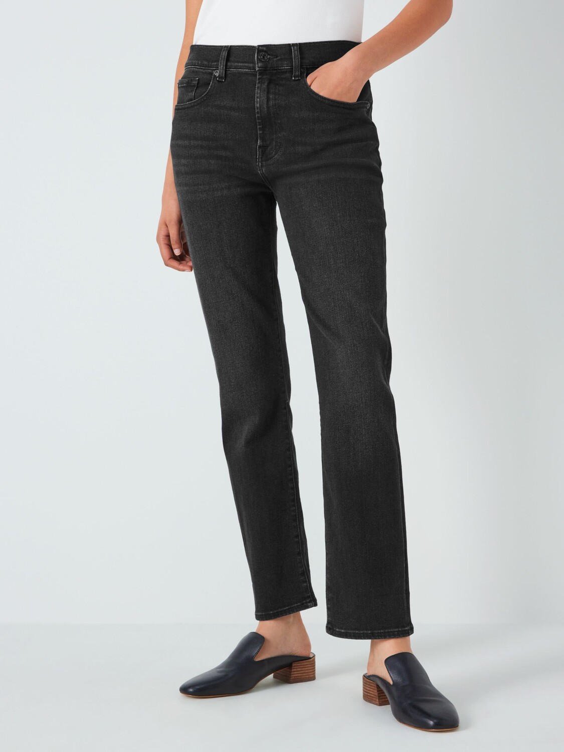 

Однотонные свободные джинсы скинни 7 For All Mankind, черный