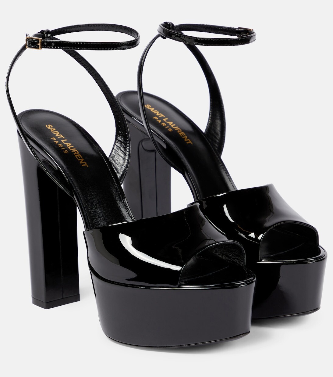 

Сандалии Jodie 145 из лакированной кожи на платформе Saint Laurent, черный