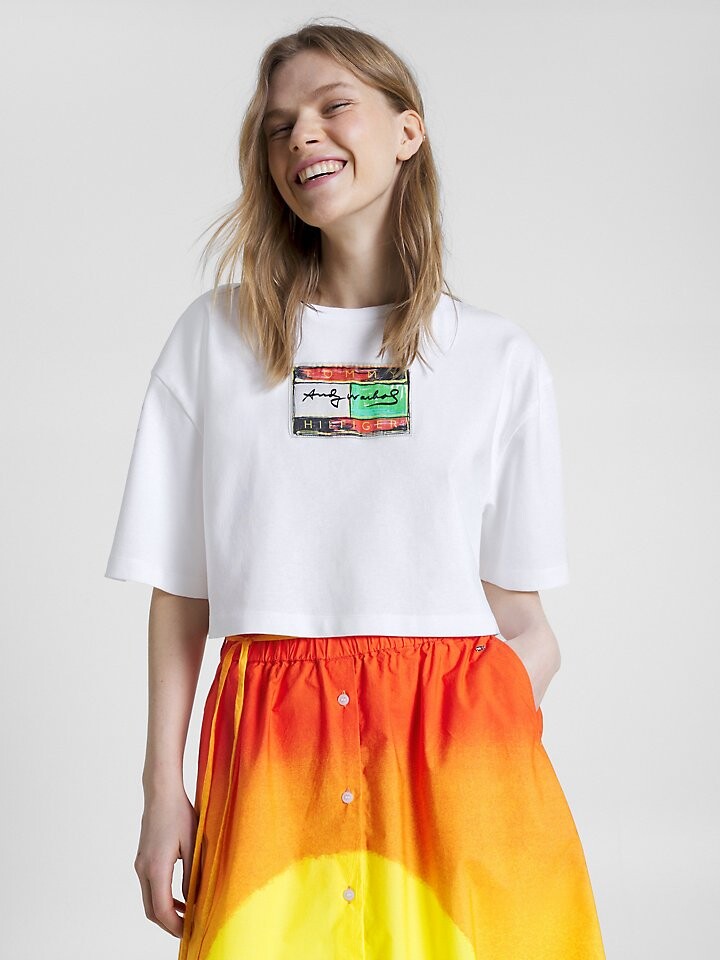 

Укороченная футболка с флагом Tommy Hilfiger X ANDY WARHOL