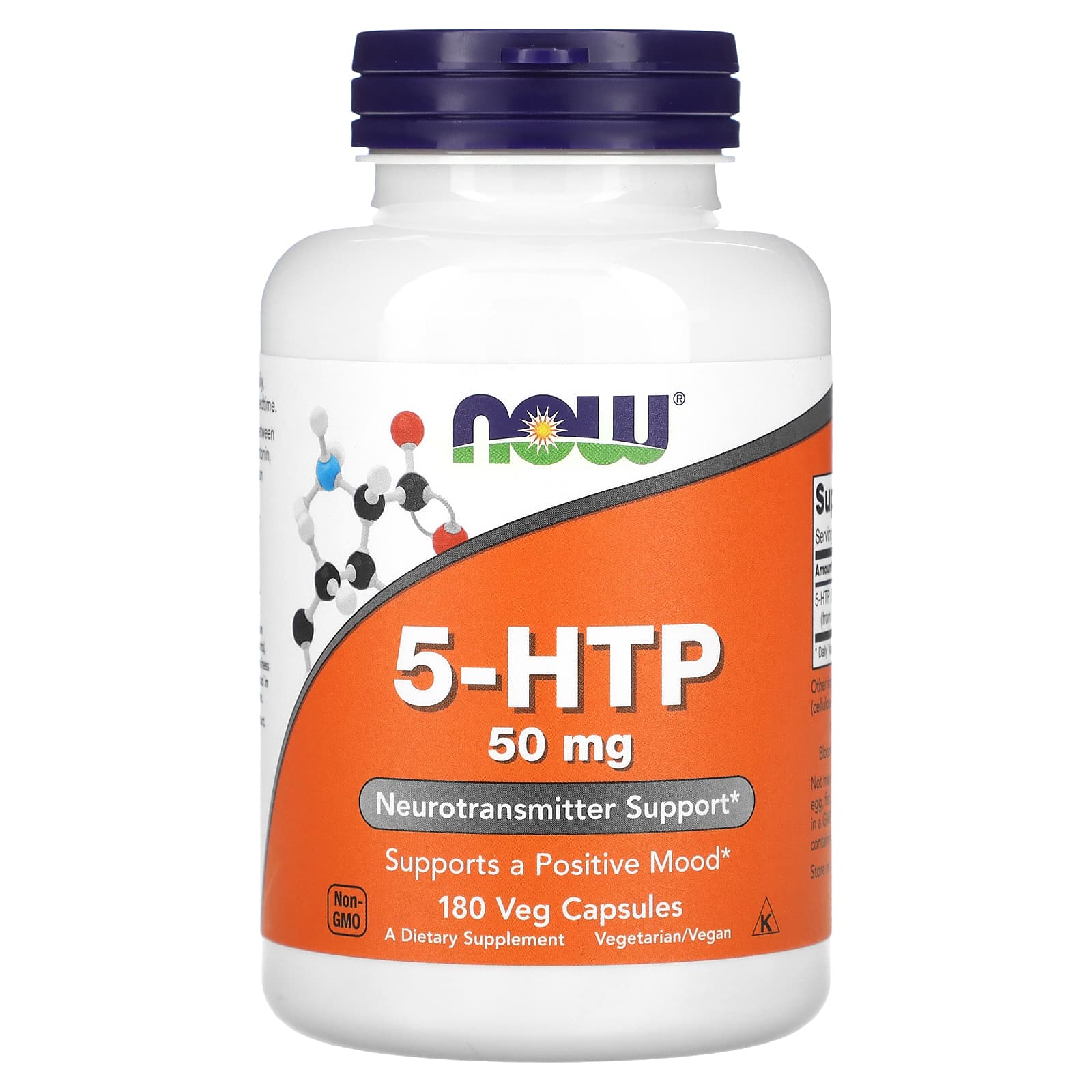 Now Foods 5-гидрокситриптофан 50 мг 180 капсул в растительной оболочке