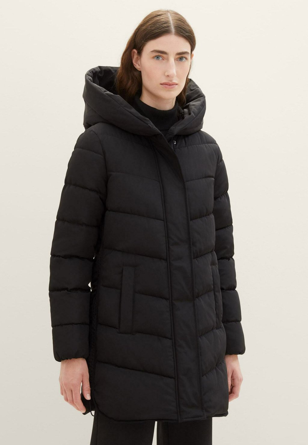 Зимнее пальто TOM TAILOR, глубокий черный зимнее пальто tom tailor бордо