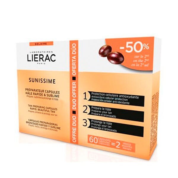 

Sunissime Duo Солнцезащитные капсулы для загара 60 шт Lierac