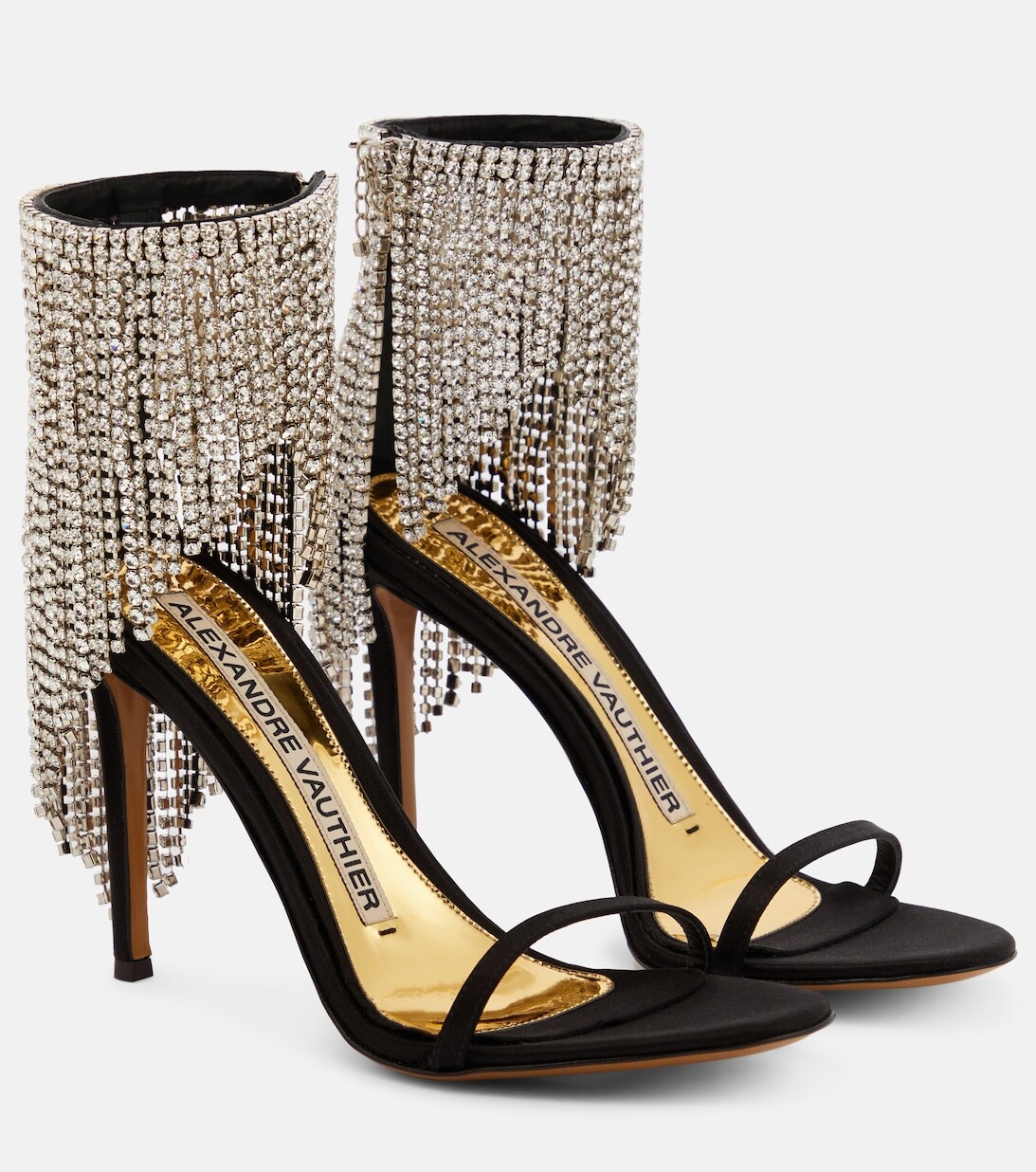 

Украшенные атласные сандалии Alexandre Vauthier, черный