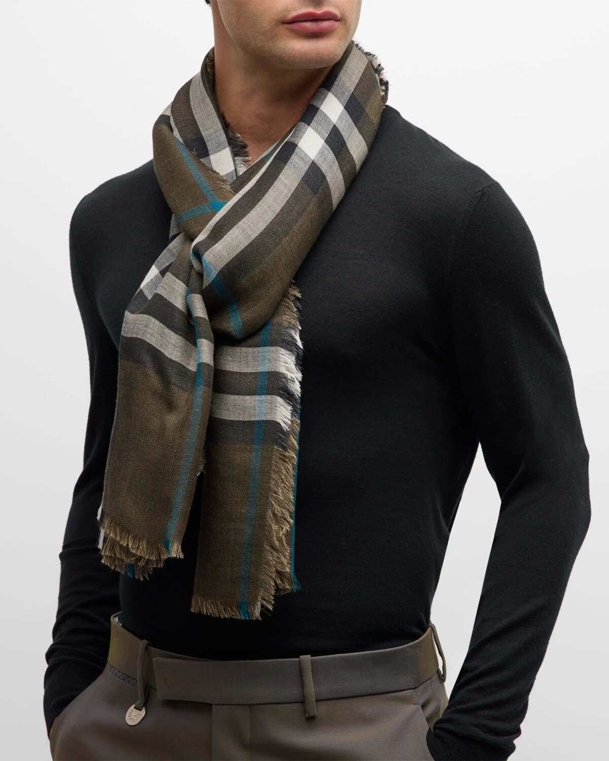

Мужской двусторонний шарф в гигантскую клетку Burberry, цвет Snug