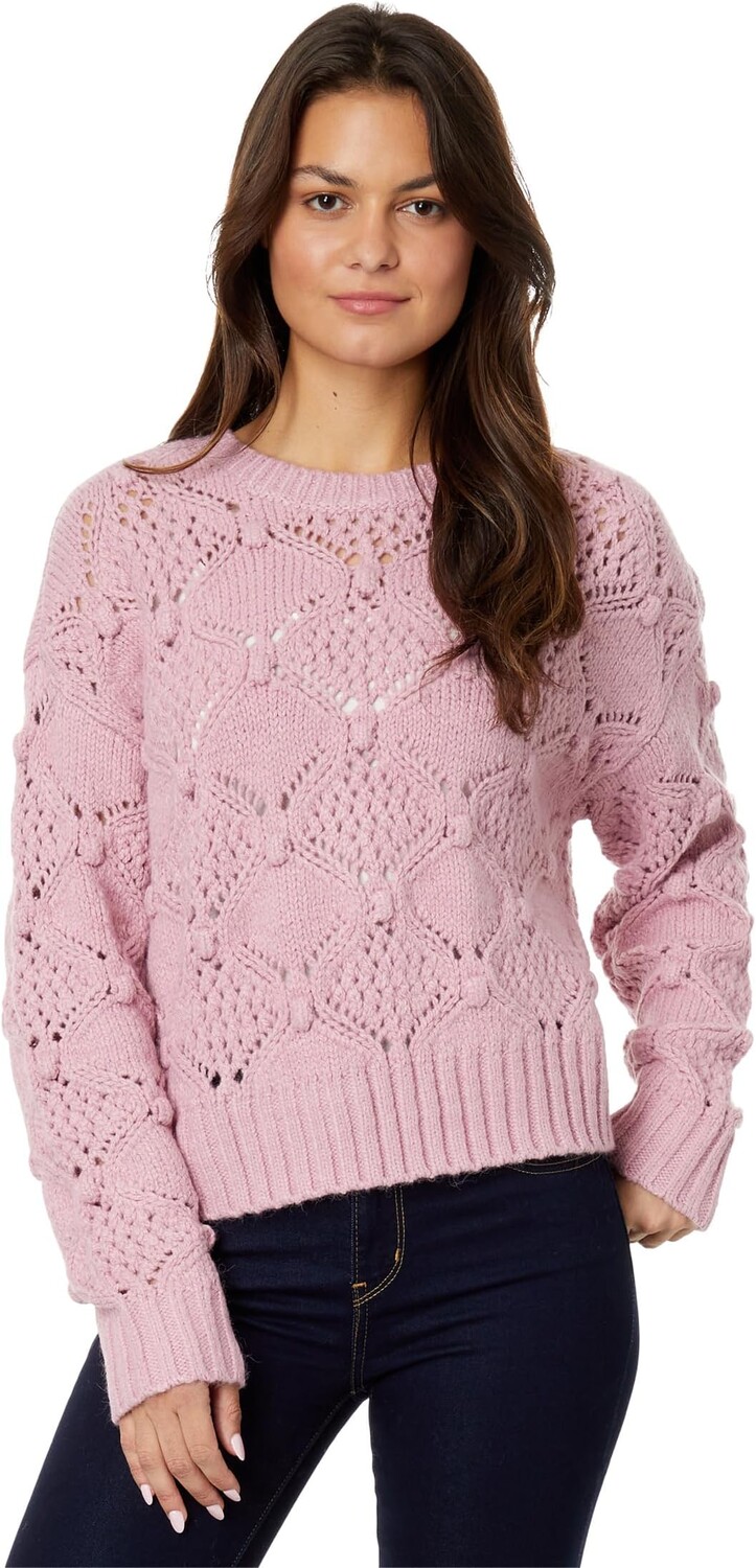 

Свитер-пуловер с открытой вышивкой Lucky Brand, цвет Lilas