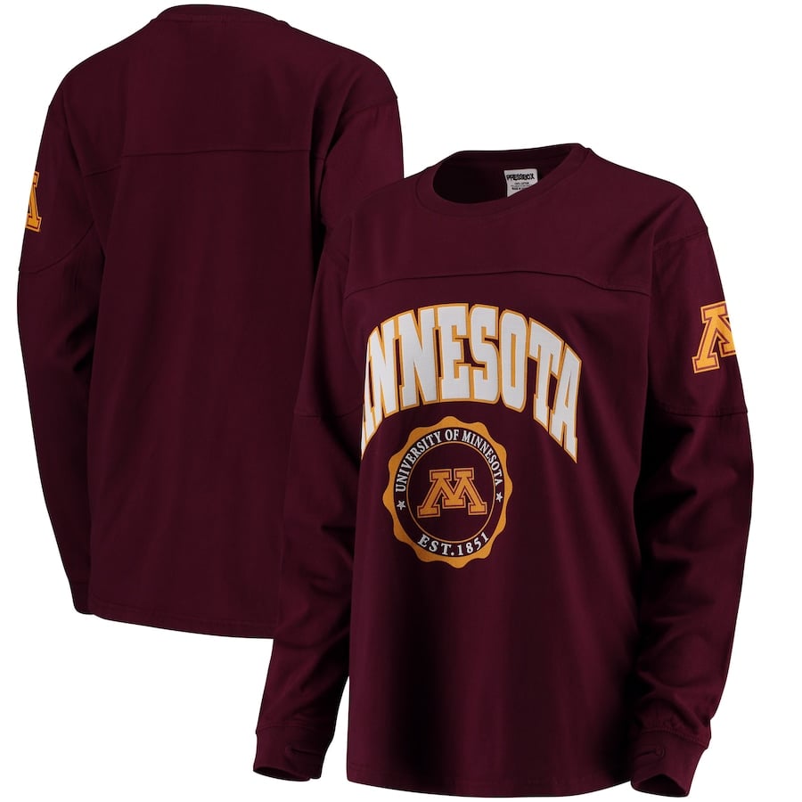 

Футболка с длинным рукавом Pressbox Minnesota Golden Gophers, бордовый