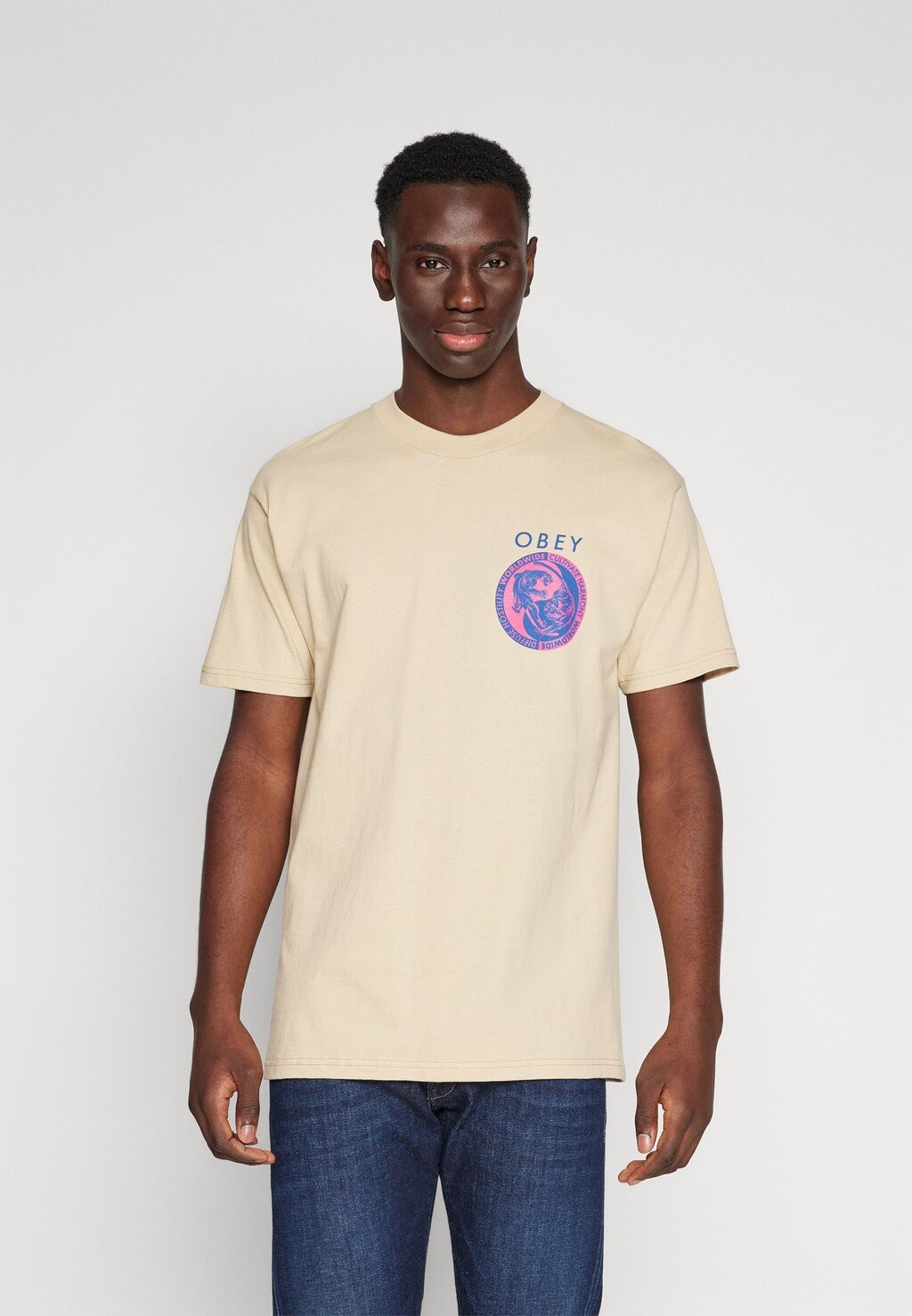 

Футболка с принтом YIN YANG PANTHERS UNISEX Obey Clothing, цвет sand