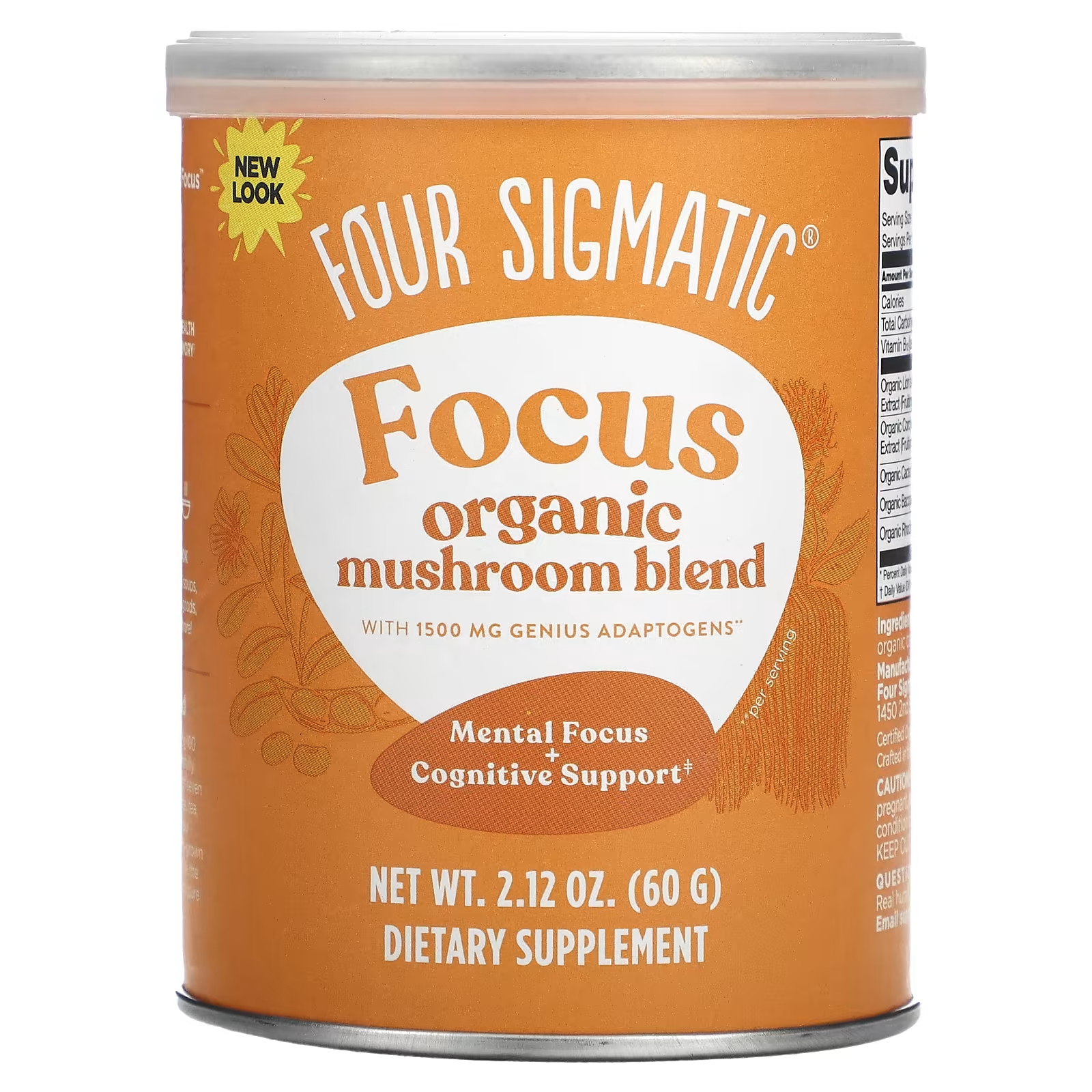 Органическая грибная смесь Four Sigmatic Focus, 60 г four sigmatic смесь focus blend 2 12 унции 60 г