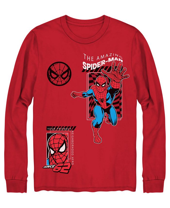 комикс эксмо удивительный человек паук последнее желание Футболка с длинными рукавами и рисунком для мальчиков Big Boys Spider-Man, красный