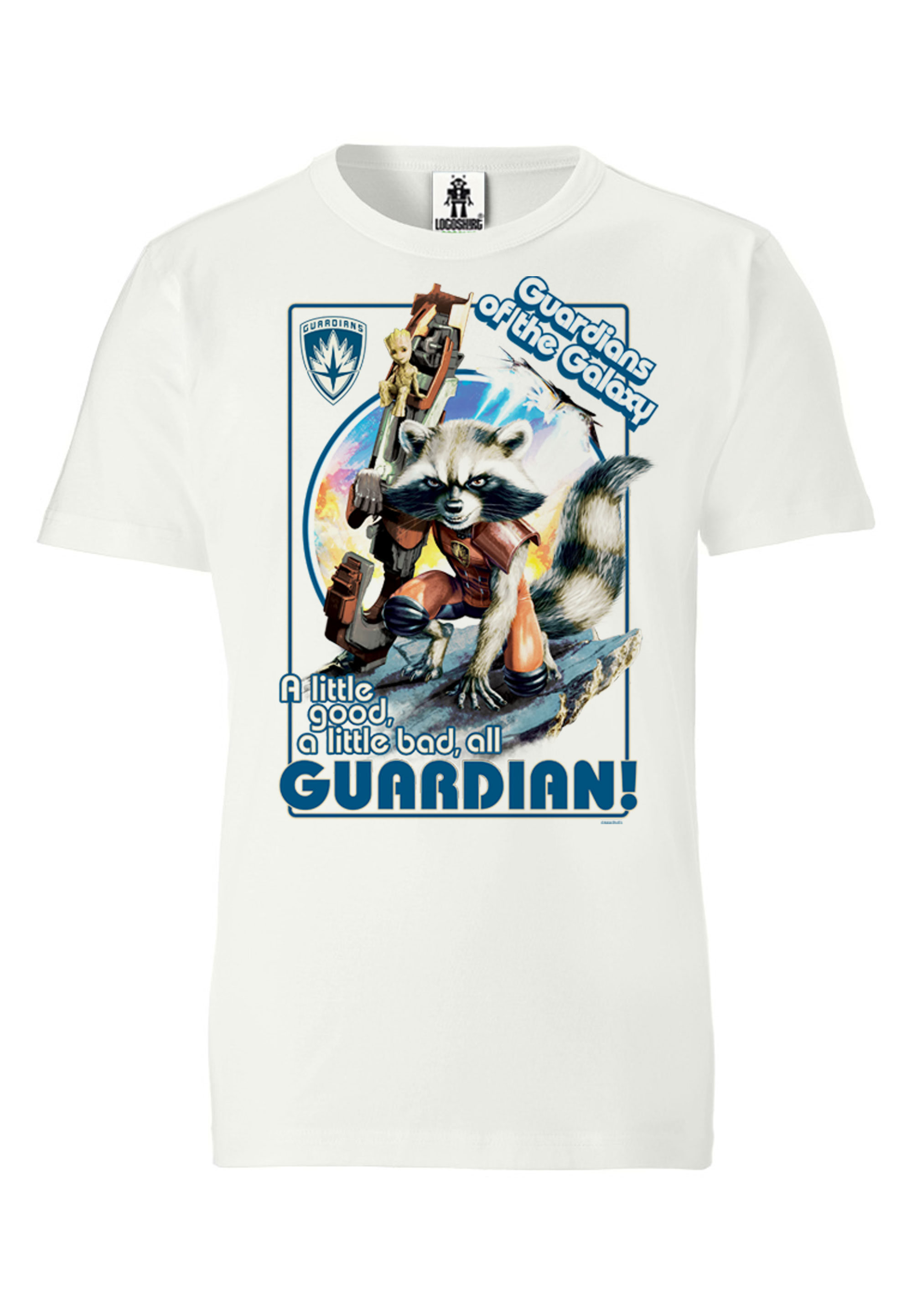 Футболка Logoshirt Guardians of the Galaxy Rocket Raccoon, цвет altweiss rocket raccoon grounde