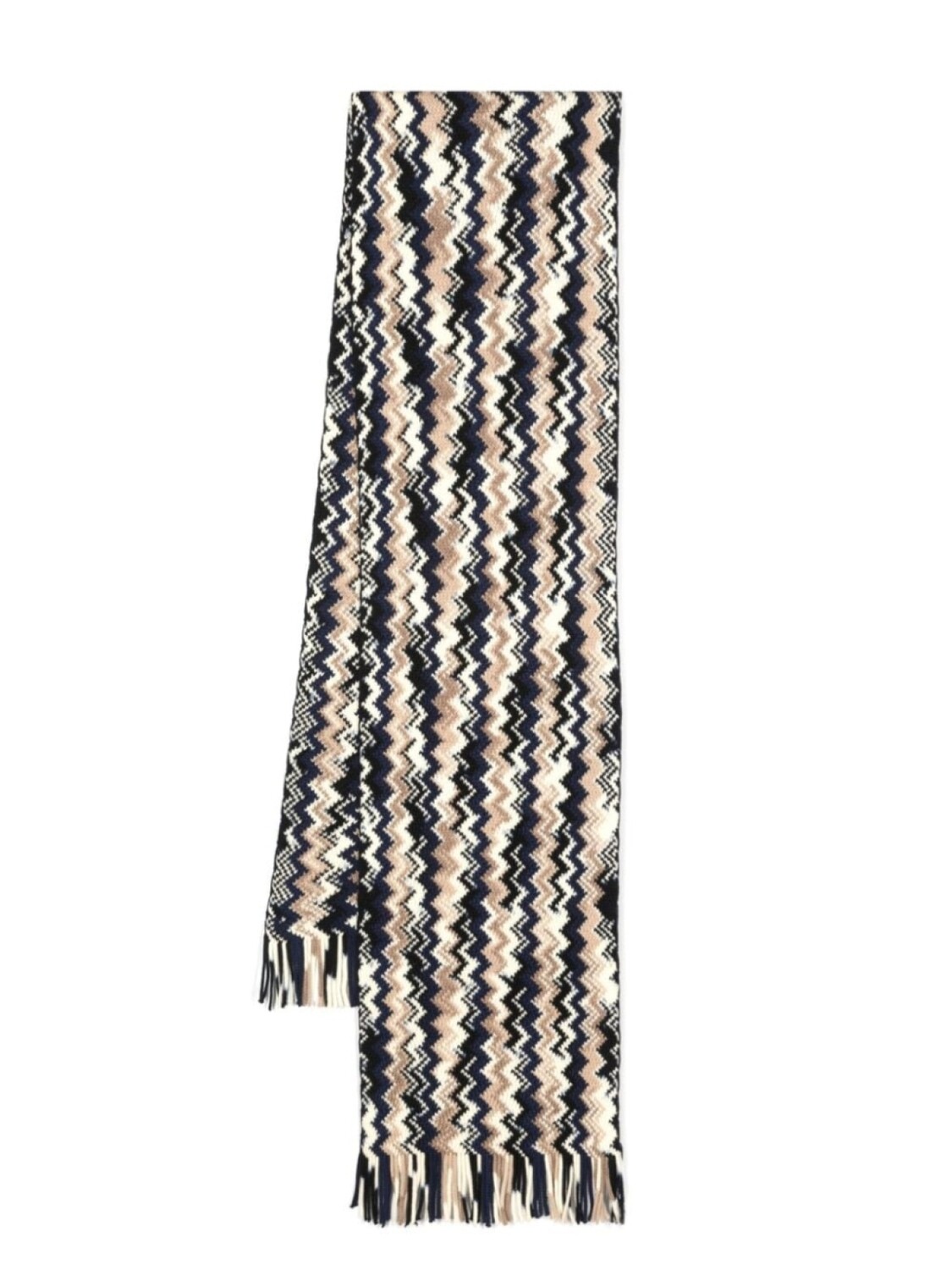 

Missoni шерстяной шарф с узором зигзаг, нейтральный цвет