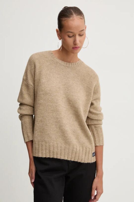

Свитер из смесовой шерсти Superdry, бежевый