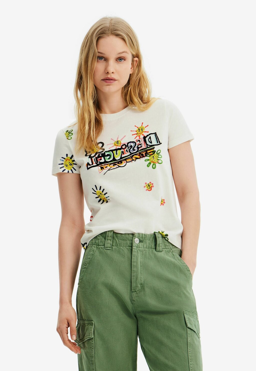 

Футболка с принтом Desigual, белый