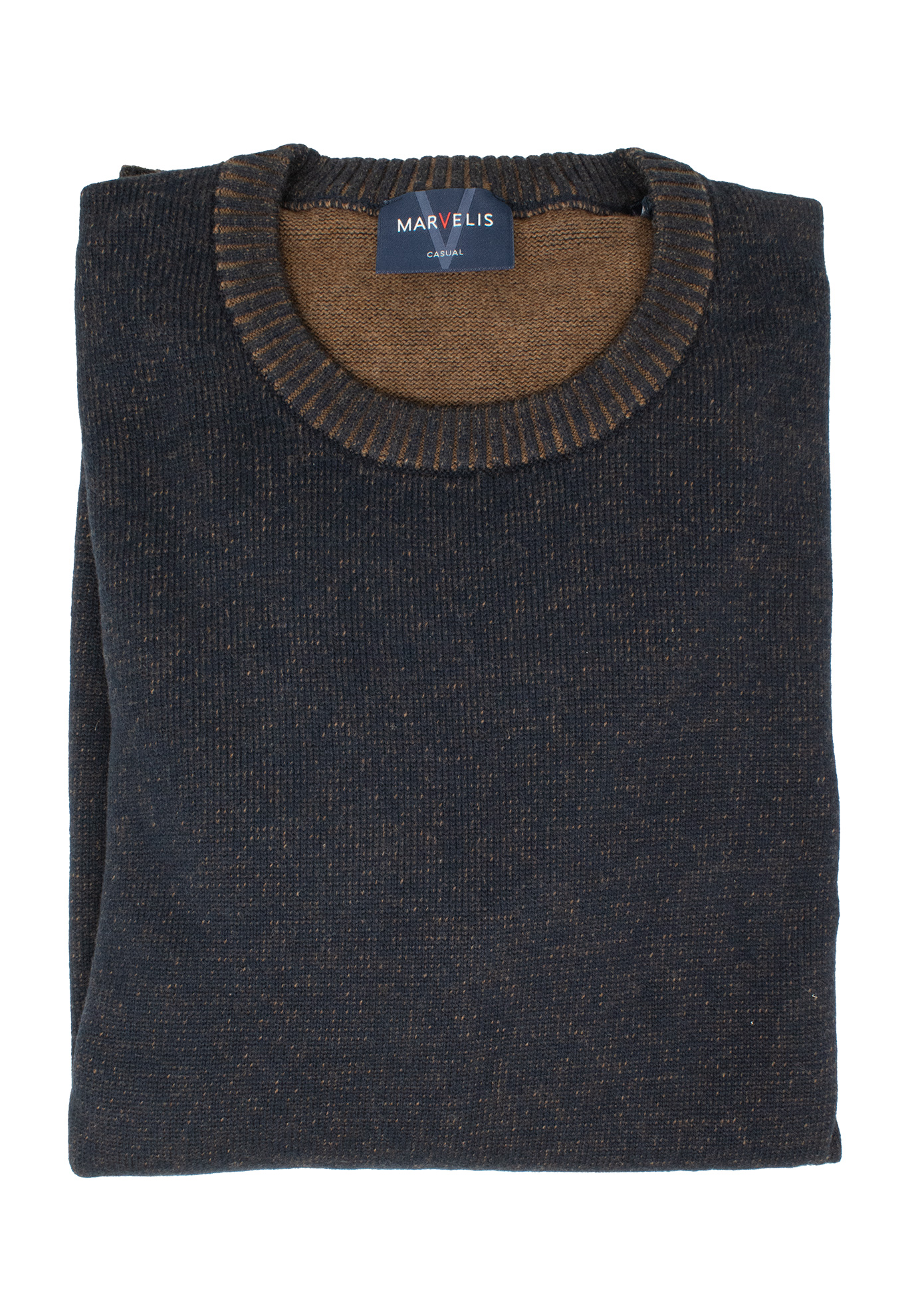 Пуловер MARVELIS, цвет Dunkelblau/Cognac жакет на пуговицах marvelis marvelis размер xl цвет серый арт 63151660